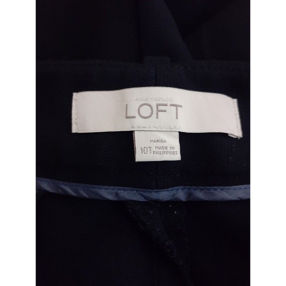 LOFT Marisa Pants 10 Tall Navy Blue Straight Leg Mid Rise SOLD ON EBAY - Picture 4 of 7